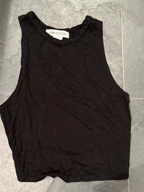 Urban Outfitters Black Open Back Cutout Cropped Tank Top